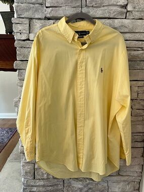 Ralph Lauren Classic Fit Button-Down Shirt in Pale Yellow